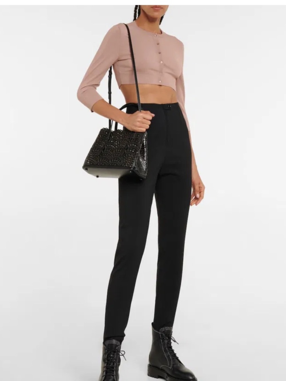 ALAÏAa cropped knit cardigan